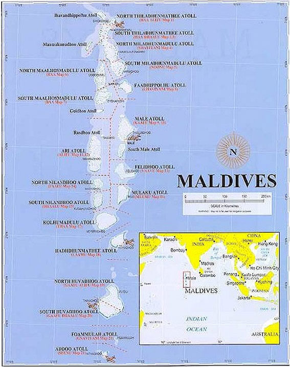 political map of maldives
